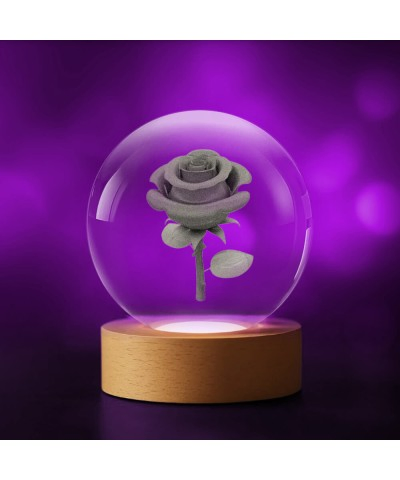 3D Kristallkugel Blume Rose