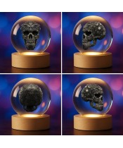 3D Kristallkugel Totenkopf Ghost Rider