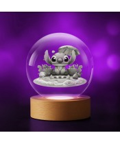 3D-Kristallkugel Lilo und Stitch Strand