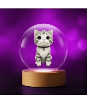 Kristallkugel 3D Katze Kätzchen