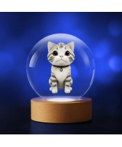 Kristallkugel 3D Katze Kätzchen