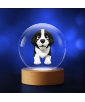3D Crystal Ball Dog Landseer Puppy