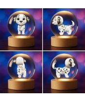 3D Kristallkugel Dalmatiner-Hundewelpe