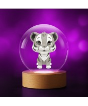3D Kristallkugel Tiger Tigger