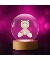 3D Kristallkugel Plüsch Löwe Bär Maskottchen