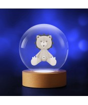 3D Kristallkugel Plüsch Löwe Bär Maskottchen