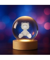 3D Kristallkugel Plüsch Löwe Bär Maskottchen