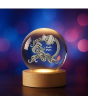 Kryształowa Kulka 3D Znak Zodiaku Ryby Horoskop Astrologia