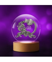 Kryształowa Kulka 3D Znak Zodiaku Ryby Horoskop Astrologia