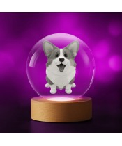 Kryształowa Kulka 3D Pies Corgi
