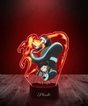 3D-LED-Lampe Plexido mit UV-Druck Fire Force Shinra Kusakabe