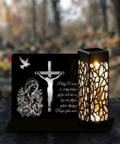 Ewige Kerze LED-Statuette für Allerheiligen-Grab, Friedhofsmuster