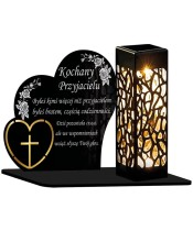 Znicz Solarny Led Statuetka na Grób Cmentarz Wszystkich Świętych Serca