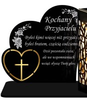 Znicz Solarny Led Statuetka na Grób Cmentarz Wszystkich Świętych Serca