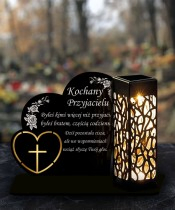 Znicz Solarny Led Statuetka na Grób Cmentarz Wszystkich Świętych Serca