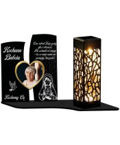 Große Solarkerze XL Premium mit Foto für Friedhof