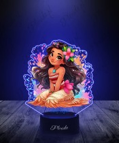 Lampka LED 3D Plexido z Nadrukiem UV Vaiana i Skarb Oceanu