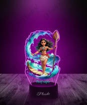 Lampka LED 3D Plexido z Nadrukiem UV Vaiana i Skarb Oceanu