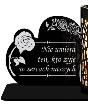 Solar-LED-Kerze für das Grab Allerheiligen Friedhof Herz Haus Muster