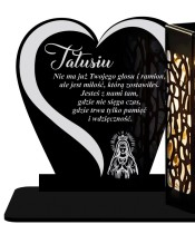 Solar Candle Statuette for the Grave All Saints Cemetery Heart Patterns