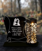 Kerze Statue LED auf dem Grab All Saints Friedhof Papyrus Muster
