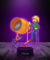3D Plexido LED Lamp with UV Printing Builder Bricklayer Construction Worker Concrete Mixer