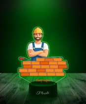 3D Plexido LED Lamp with UV Printing Builder Bricklayer Construction Worker Foreman