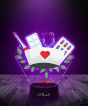 3D Plexido LED Lamp with UV Print Nurse