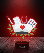 3D Plexido LED Lamp with UV Print Nurse