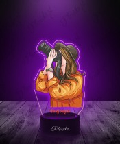 3D Plexido LED Lamp with UV Print Photographer Camera