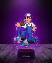 3D Plexido LED Lamp with UV Print Plumber Handyman