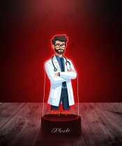 Lampka LED 3D Plexido z Nadrukiem UV Lekarz Doktor Szpital