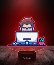 Lampka LED 3D Plexido z Nadrukiem UV Informatyk Programista Grafik Nerd