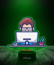 3D Plexido LED Lamp with UV Print IT Specialist Programmer Graphic Designer Nerd