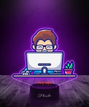 3D Plexido LED Lamp with UV Print IT Specialist Programmer Graphic Designer Nerd