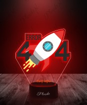 3D Plexido LED Lamp with UV Print ERROR 404 IT Programmer Nerd