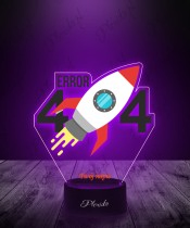 3D Plexido LED Lamp with UV Print ERROR 404 IT Programmer Nerd