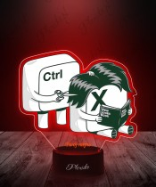 3D Plexido LED Lamp IT Specialist CTRL + X Cut Hairdresser