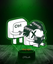 3D Plexido LED Lamp IT Specialist CTRL + X Cut Hairdresser