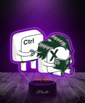 3D Plexido LED Lamp IT Specialist CTRL + X Cut Hairdresser