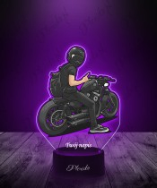 3D Plexido LED Lamp with UV Print Harley Davidson Motorcyclist