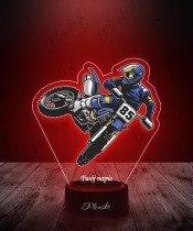 Lampka LED 3D Plexido z Nadrukiem UV Motocross Motocyklista