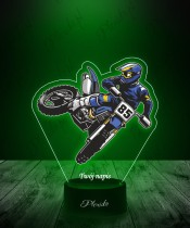 Lampka LED 3D Plexido z Nadrukiem UV Motocross Motocyklista