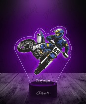 Lampka LED 3D Plexido z Nadrukiem UV Motocross Motocyklista
