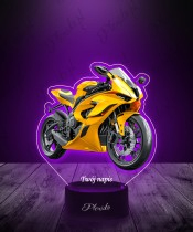 Lampka LED 3D Plexido z Nadrukiem UV Motor Sportowy Motocykl Ścigacz