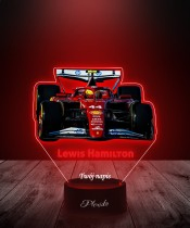 Lampka LED 3D Plexido z Nadrukiem UV Formuła 1 Lewis Hamilton Bolid