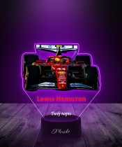 Lampka LED 3D Plexido z Nadrukiem UV Formuła 1 Lewis Hamilton Bolid