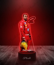 3D Plexido LED Lampe mit UV-Druck Formel 1 Lewis Hamilton Bolid