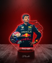 Lampka LED 3D Plexido z Nadrukiem UV Formuła 1 Max Verstappen Bolid