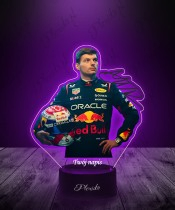 Lampka LED 3D Plexido z Nadrukiem UV Formuła 1 Max Verstappen Bolid